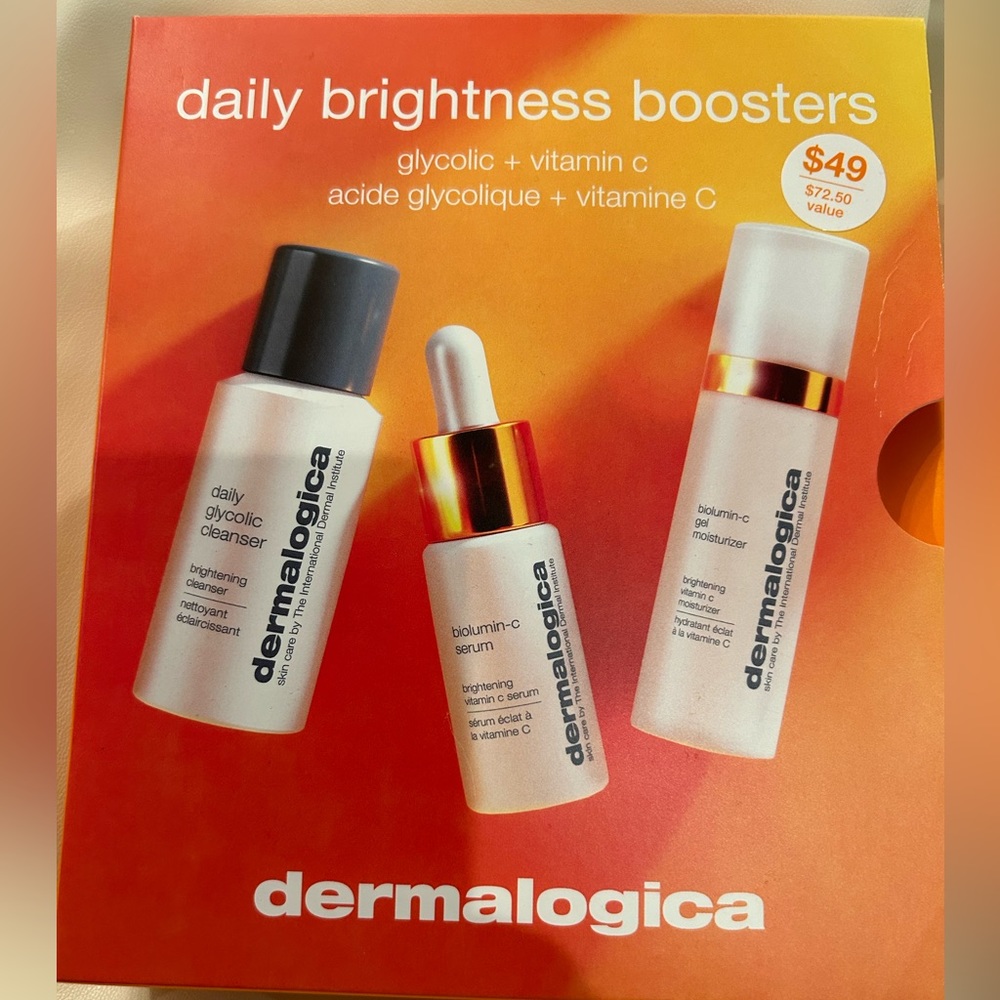 dermalogica daily brightness boosters kit.  Never been opened.